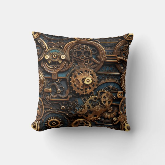 Steampunk Gears Dekorativ kudde (Framsida)