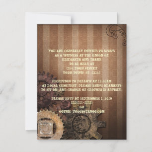 Steampunk Gears Goth-inbjudan Inbjudningar