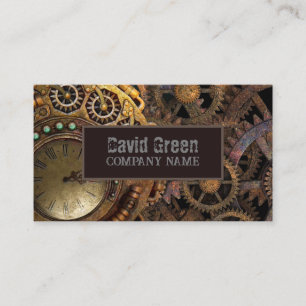 Steampunk Gears Industrial Construction Mechanic Visitkort