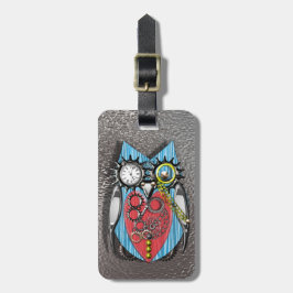 Steampunk Gears Mechanical Uggla Bagagebricka