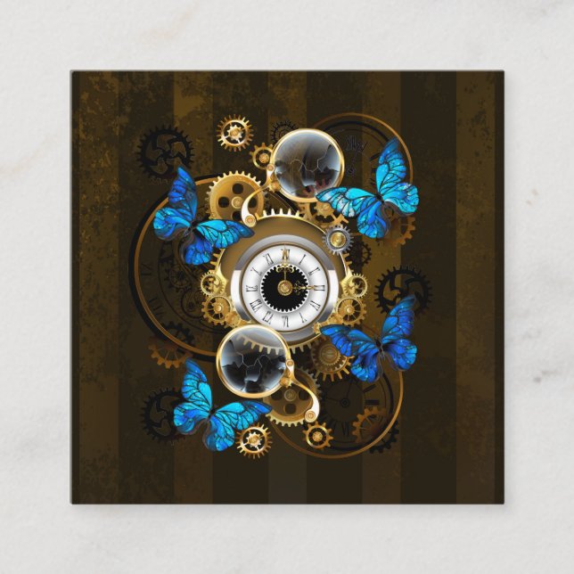 Steampunk Gears och Blue Butterflies (Framsida)