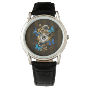 Steampunk Gears och Blue Butterflies Armbandsur