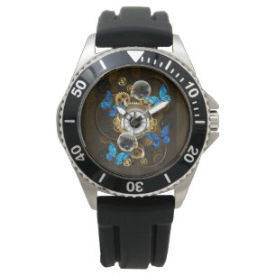 Steampunk Gears och Blue Butterflies Armbandsur