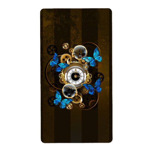 Steampunk Gears och Blue Butterflies Fraktsedel (Framsidan)