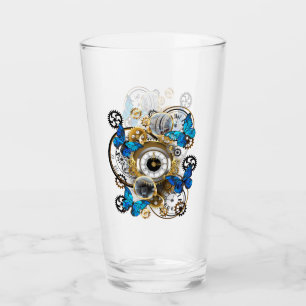 Steampunk Gears och Blue Butterflies Glaskopp