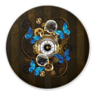 Steampunk Gears och Blue Butterflies Knopp
