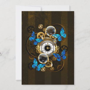 Steampunk Gears och Blue Butterflies Kort