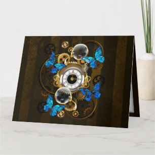 Steampunk Gears och Blue Butterflies Kort