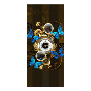 Steampunk Gears och Blue Butterflies Reklamkort