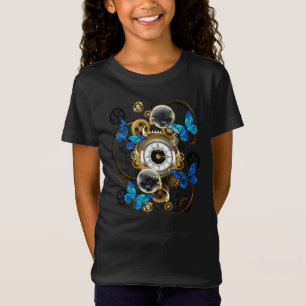 Steampunk Gears och Blue Butterflies T Shirt