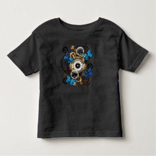 Steampunk Gears och Blue Butterflies T Shirt