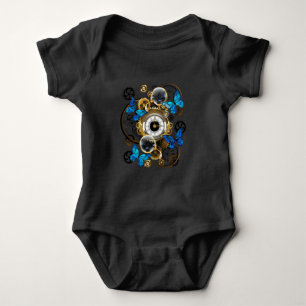Steampunk Gears och Blue Butterflies T Shirt