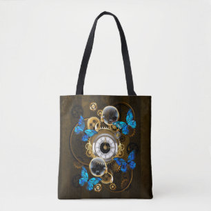 Steampunk Gears och Blue Butterflies Tygkasse