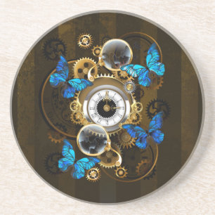 Steampunk Gears och Blue Butterflies Underlägg