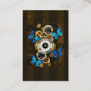 Steampunk Gears och Blue Butterflies Visitkort