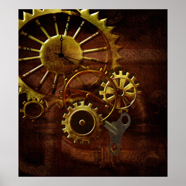 Steampunk Gears och Rör Poster (Framsidan)