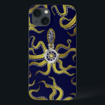 Steampunk Gears Octopus Kraken<br><div class="desc">De tentakterade marmelotterna runt Samsungs telefonaffär. Det centrala monstret har åtta vajerliknande guld-bihang, ett centralt silver-redskap och många växlar och bultar skapar upp huvudet, ögon och sugproppen kopp. Det är en robot bläckfisk/kraken, ett metall maskin monster för alla som gillar geeky science-fiction/fantasyvarelser. Fler tentakler snurrar runt den. Mörk blått bakgrund...</div>