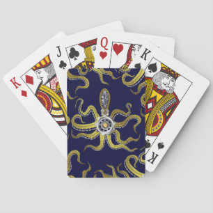 Steampunk Gears Octopus Kraken Casinokort