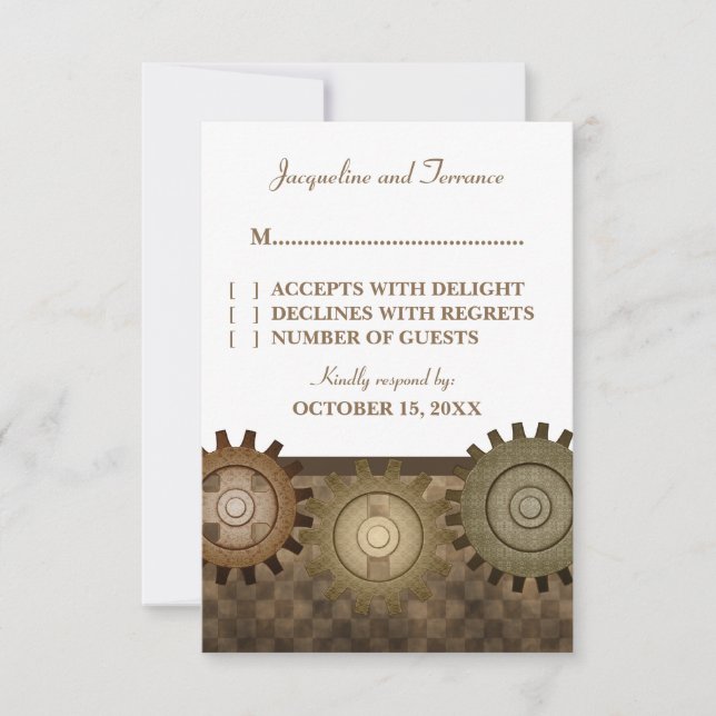 Steampunk Gears OSA kort, Brown (Framsida)