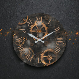 Steampunk Gears Wall Clock Stor Klocka