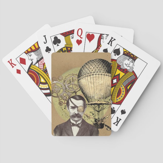 Steampunk gentleman Collage Casinokort (Baksidan)