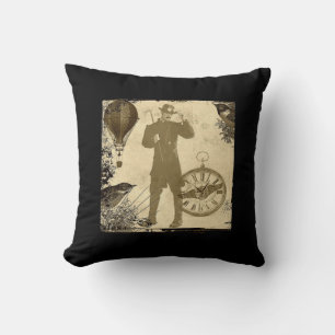 Steampunk gentleman Collage Dekorativ kudde