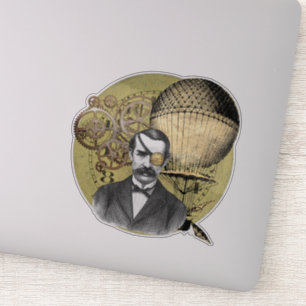 Steampunk gentleman Collage Klistermärken