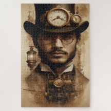 Steampunk gentleman i sepia