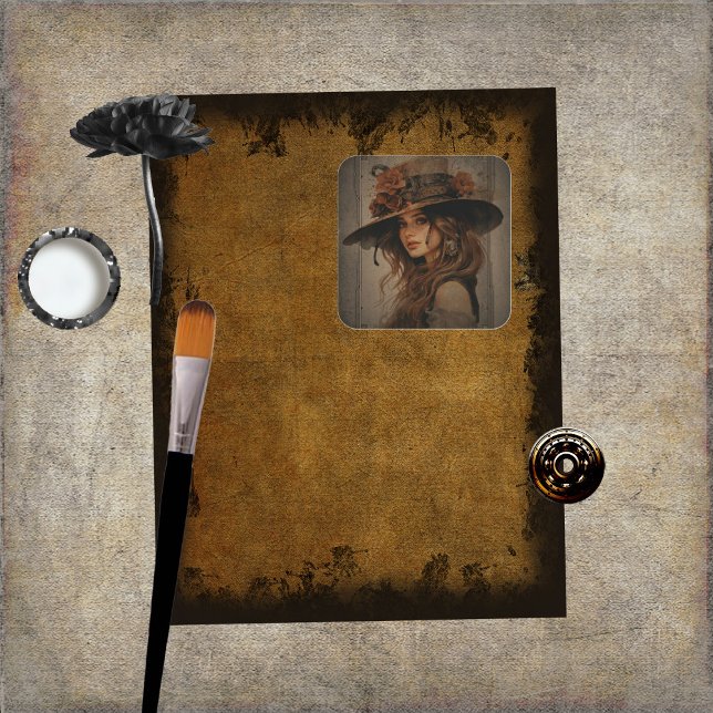 Steampunk Girl Stickers Fyrkantigt Klistermärke (Skapare uppladdad)