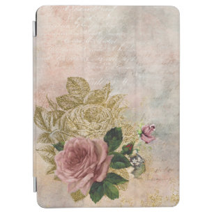 Steampunk Glam   Rosa och Guld Ro Rustic Blommigt iPad Air Skydd