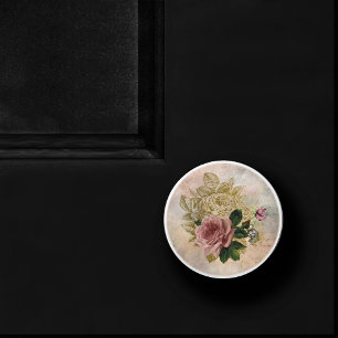 Steampunk Glam   Rosa och Guld Ro Rustic Blommigt Knopp