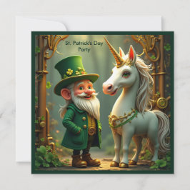 Steampunk Gnome-Leprechaun Unicorn St patricks day Inbjudningar