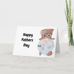 Steampunk Gnome Lycklig Fars dag Blank Kort