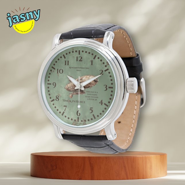 Steampunk Gods timer Skripture Black Leather Armbandsur (Skapare uppladdad)