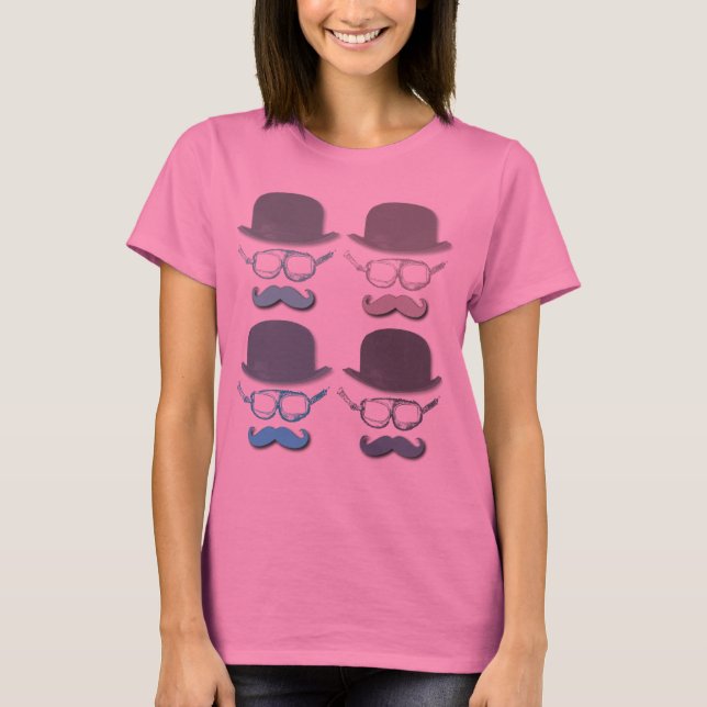 Steampunk Goggles, Hats and Mustacher T-shirt (Framsida)