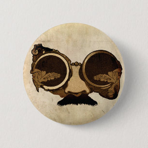 Steampunk Goggles och mustasch Knapp