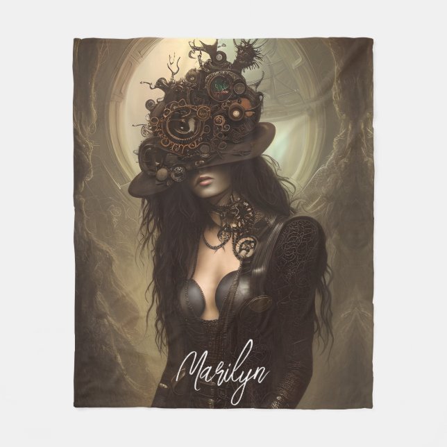 Steampunk Gömmer Öga originalteckningen Fleecefilt (Framsidan)