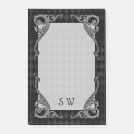 Steampunk Goth Monogrammed Post-it Block