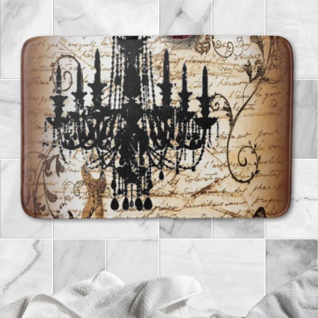 steampunk goth scripts paris vintage chandelier badrumsmatta (steampunk goth scripts paris vintage chandelier bath mat)
