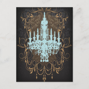 "steampunk goth Victorian vintage paris chandelier Vykort