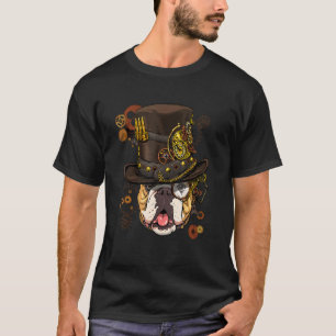 Steampunk Gothic American Bulldog Animal Ansikte B T Shirt