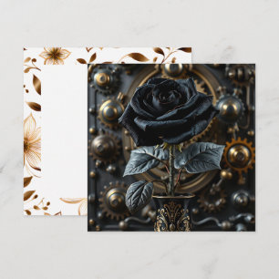 Steampunk Gothic Black Ro Blank Kort