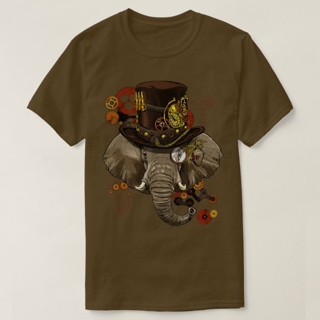 Steampunk Gothic Elephant Mechanical Animal Elepha T Shirt (Design framsida)