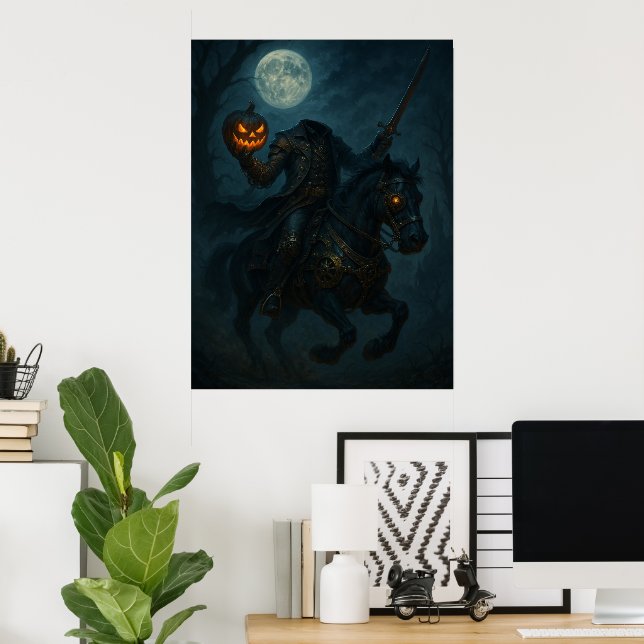 Steampunk  Gothic Headless Horseman Poster (Hemmakontoret)