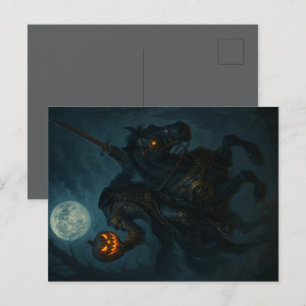 Steampunk Gothic Horror Headless Horseman Vykort