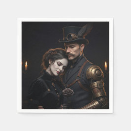Steampunk Gothic Paar Pappersservett