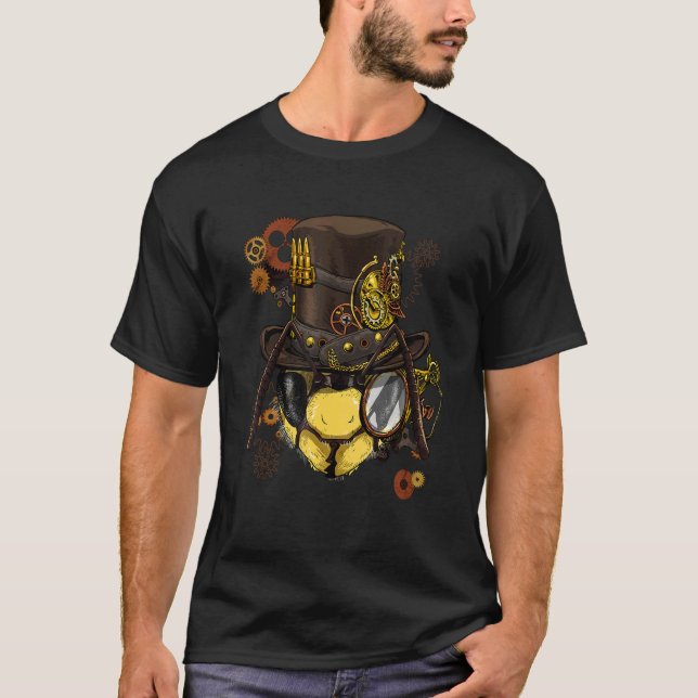 Steampunk Gothic Queen Bee Mechanical Animal Bee T Shirt (Framsida)