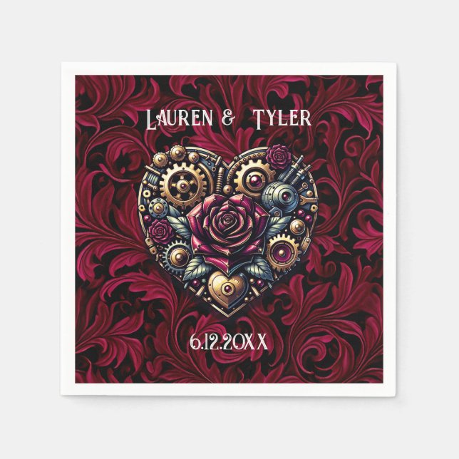 Steampunk Gothic ThLED Bröllop Personlig Pappersservett (Framsidan)
