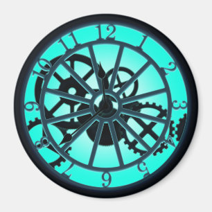 Steampunk, gotin-klock med synliga växlar magnet