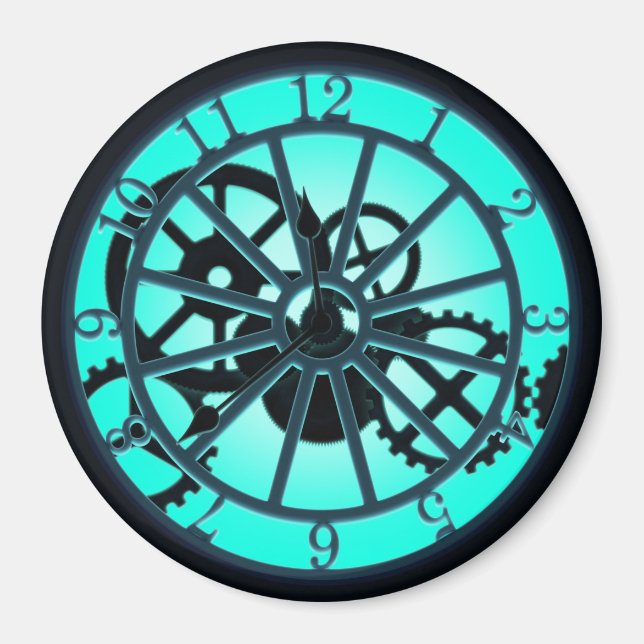 Steampunk, gotin-klock med synliga växlar magnet (Framsidan)